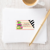 ネオンピンクのサボテン 返送先ラベル ラベル (インサイチュ)