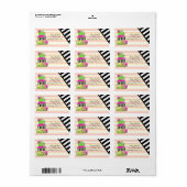 ネオンピンクのサボテン 返送先ラベル ラベル (フルシート)