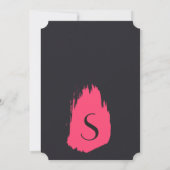 ネオンピンクのストロ絵を描ーク(黒) 招待状 (裏面)