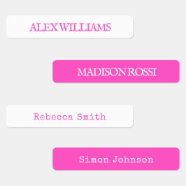 ネオンピンクのタイプライター | 防水名ラベル ラベル