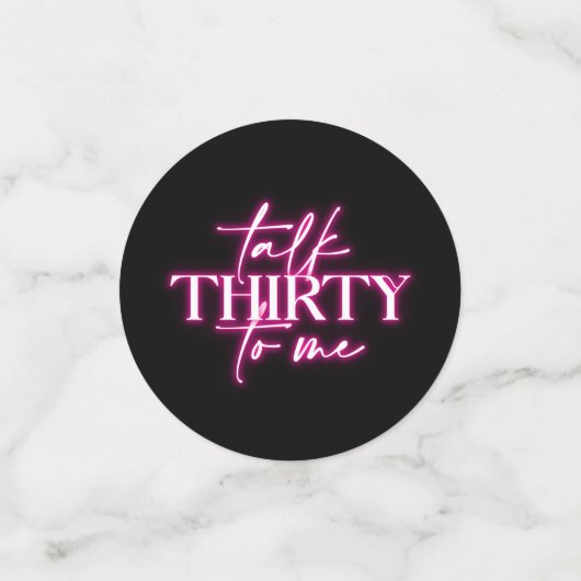 ネオンピンクのトロピカルトーク30歳の誕生日 コンフェッティ (スモール正面)