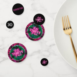 ネオンピンクのトロピカルトーク30歳の誕生日 コンフェッティ