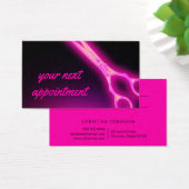 ネオンピンクのハサミアポイントメントカード (デスク)
