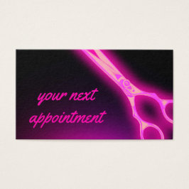 ネオンピンクのハサミアポイントメントカード