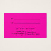 ネオンピンクのハサミアポイントメントカード (裏面)