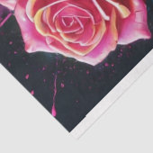 ネオンピンクのバラとレイヴンポップ・アートのアートデコパージュ 薄葉紙 (詳細)