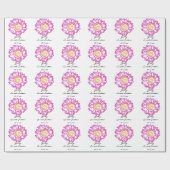 ネオンピンクのヒマワリの菓子16の誕生日 ラッピングペーパー (フラット)