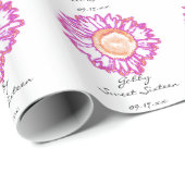 ネオンピンクのヒマワリの菓子16の誕生日 ラッピングペーパー (ロールコーナー)