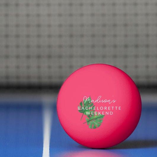 ネオンピンクのビーチでの独身最後の夜のゲーム 卓球ボール (ネット)