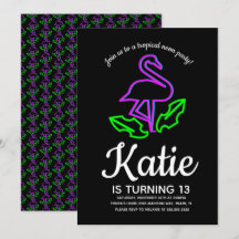 ネオンピンクのフラミンゴ発光パーティー トロピカルティーン