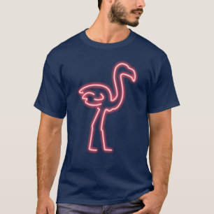 ネオンピンクのフラミンゴ Tシャツ