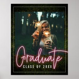 ネオンピンクのボックウッド卒業写真クラス ポスター