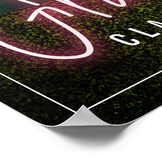 ネオンピンクのボックウッド卒業写真クラス ポスター (角)