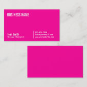 ネオンピンクのマッサージセラピストの名刺 名刺 (正面/裏面)