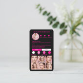 ネオンピンクのメイクアップ美しいSNSインフルエンサー 名刺 (スタンド正面)