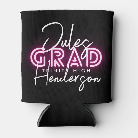 ネオンピンクのライトクラス24卒業パーティー 缶クーラー (正面)