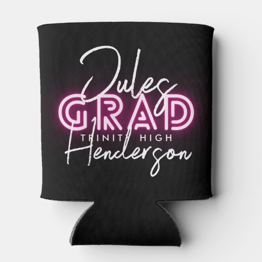 ネオンピンクのライトクラス24卒業パーティー 缶クーラー (裏面)