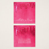 ネオンピンクの厚いグリッタードリップヘアクリップディスプレイ (正面&裏面)