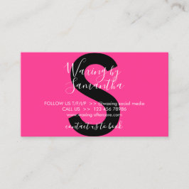 ネオンピンクの後気にのWAX 名刺