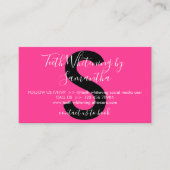 ネオンピンクの歯を白くするアフターケアのヒント 名刺 (正面)