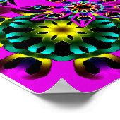 ネオンピンクの砂糖スカル ポスター (角)