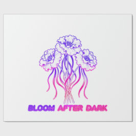 ネオンピンクの花柄 - アート包装紙 ラッピングペーパー