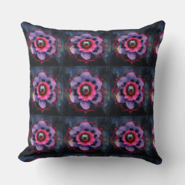 ネオンピンクの花 クッション