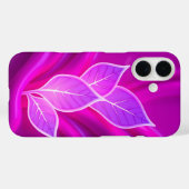 ネオンピンクの葉のボールドiPhoneケース Case-Mate iPhoneケース (裏面 (横))