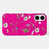 ネオンピンクの野花と蝶 Case-Mate iPhoneケース (裏面 (横))