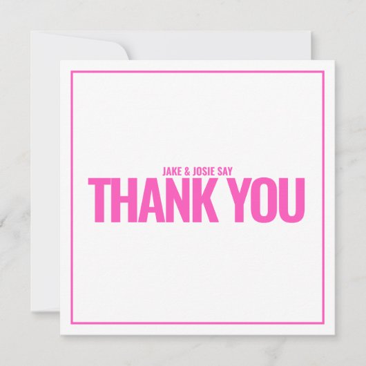 ネオンピンクはっきりしたサンキューカード サンキューカード (正面)
