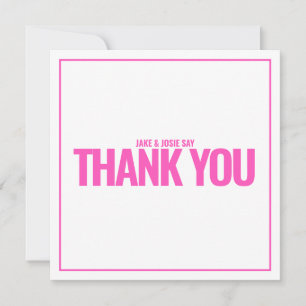 ネオンピンクはっきりしたサンキューカード サンキューカード