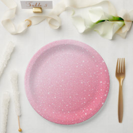 ネオンピンクエレガントレトロブラックスウィート16誕生日 ペーパープレート