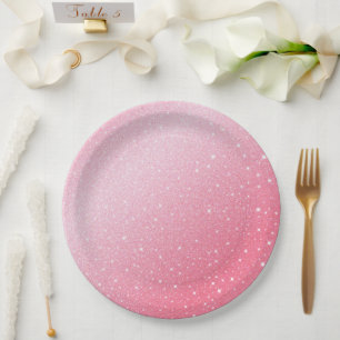 ネオンピンクエレガントレトロブラックスウィート16誕生日 ペーパープレート