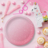 ネオンピンクエレガントレトロブラックスウィート16誕生日 ペーパープレート (パーティー)