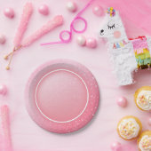 ネオンピンクエレガントレトロブラックスウィート16誕生日 ペーパープレート (パーティー)