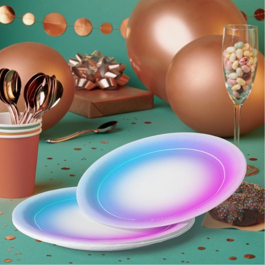 ネオンピンクエレガントレトロブラックスウィート16誕生日 ペーパープレート (複数)