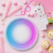 ネオンピンクエレガントレトロブラックスウィート16誕生日 ペーパープレート (パーティー)