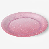 ネオンピンクエレガントレトロブラックスウィート16誕生日 ペーパープレート (アングル)