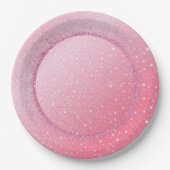 ネオンピンクエレガントレトロブラックスウィート16誕生日 ペーパープレート (正面)