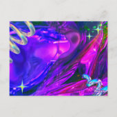 ネオンピンクエレガントレトロブラックスウィート16誕生日 ポストカード (裏面)