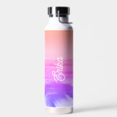 ネオンピンクオレンジパープルトロピカルパラダイストレンディー ウォーターボトル (左面)