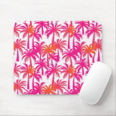 ネオンピンクオレンジパームツリーイビサ マウスパッド (マウス)