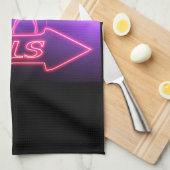 ネオンピンクガールズサインThunder_Cove キッチンタオル (四つ折り)