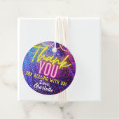 ネオンピンクガールズローラースケートで滑るパーティーありがとう フェイバータグ (インサイチュ)