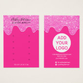 ネオンピンクグリッタードリップス数々のトッドイヤリングディスプレイ (正面&裏面)