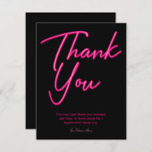 ネオンピンクグローサンキュー 招待状 (正面/裏面)
