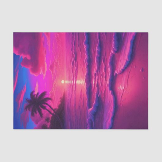 ネオンピンクサンディビーチデコパージュ | トロピッ鮮やかク 薄葉紙 (正面)