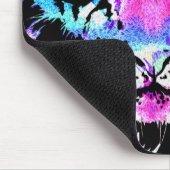 ネオンピンクタイガーヘッドポートレート – タイガーマウスパッド マウスパッド (コーナー)