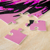 ネオンピンクタイガーヘッド – タイガーパズル ジグソーパズル (側面)