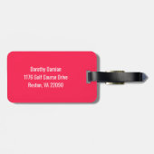 ネオンピンクタイポグラフィおもしろいバッグ名アドレス ラゲッジタグ (裏面横)